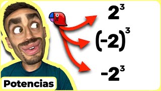 ✅ 👉 POTENCIAS con exponente IMPAR y signo negativo con y sin paréntesis R46 [upl. by Hullda]