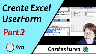 Create an Excel UserForm Part 2 of 3 [upl. by Wittenburg]