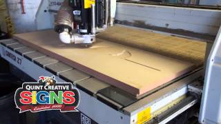 3D Carved Wood Grain Texture Signs on CNC Router [upl. by Segroeg208]