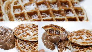 WAFFLES PERFECTOS de AVENA Y PLÁTANO ALTOS EN PROTEÍNAS y HELADO DE CHOCOLATE HEALTHY [upl. by Ahseinad]