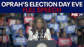 Oprah Winfrey gives speech at Harris rally in Philadelphia FULL SPEECH [upl. by Ahsirtak]