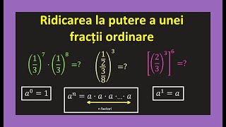 Ridicarea la putere a fractiilor ordinare exercitii fractii puteri clasa 5Invata Matematica Usor [upl. by Guidotti]