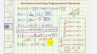 Ex 1 Derivative of Trigonometric Functions  Simplify Before Differentiating [upl. by Faustus]