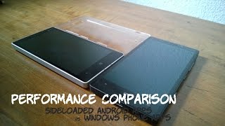 Performance Comparison Sideloaded Android Apps vs Windows Phone Apps [upl. by Gibbon710]