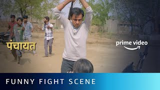 Say No To Gunda Gardi with Jeetu Bhaiya  Funny Fight Scene  Panchayat  Amazon Prime Video [upl. by Iosep]