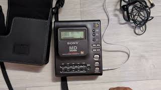 Sony MZ1 MiniDisc MD Walkman Recorder Portable sony youtube retro [upl. by Leahsim]