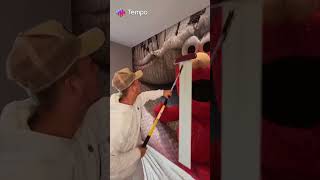 Painting Elmo on the wall ￼ [upl. by Kristan]