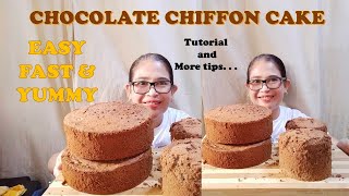 CHOCOLATE CHIFFON CAKE RECIPE  EASYFAST amp YUMMY RECIPE  TUTORIAL  TIPS amp HACKS [upl. by Sasha806]