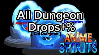 All Dungeon Drops  Anime Spirits  Roblox [upl. by Mutua]