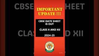 CBSE CLASS 10 DATE SHEET 2025 [upl. by Aihsoek560]