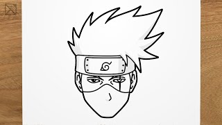 How to draw KAKASHI Naruto step by step EASY [upl. by Nnayecats890]