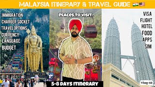 Malaysia Itinerary amp Travel Guide 🇮🇳🇲🇾Flights Visa Hotel Budget Sim Food malaysia kualalumpur [upl. by Sudaorb716]