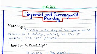 Segmental and Suprasegmental phonology ENG203 linguistics pu [upl. by Ahsinelg]