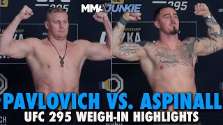 Tom Aspinall Heavier Than Sergei Pavlovich at Official WeighIn For Interim Title Fight  UFC 295 [upl. by Enamrej454]