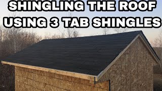 Building a Chicken Coop Pt 5 Shingling the Roof With 3 Tab Asphalt Shingles [upl. by Souvaine]