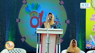 FELICITATION SPEECH RANIYA ICET PUBLIC SCHOOL OKAZ 2020 [upl. by Pearce]