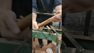 quotRestoring an old doubleedged axequot woodworking wood axe restoration shortvideo ahorts [upl. by Anwahsat]