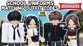 SCHOOL UNIFORM GIRL AND BOY MATCHING OUTFIT ID CODES FOR BROOKHAVEN 🏡RP BERRY AVENUE amp BLOXBURG 🤩📚 [upl. by Snapp]