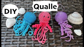 DIY Qualle aus Perlen Perlenqaulle Qualle häkeln Crochet Medusa Beaded Jellyfish [upl. by Rebme]