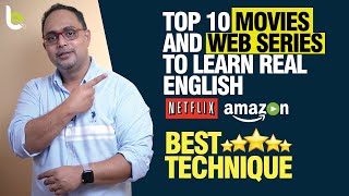 Best Technique To Learn English Through Movies  👍🏻Top 10 Films And Web Series To Speak Real English [upl. by Kala]