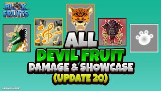 All Devil Fruit Damage and Showcase 600 Mastery  Update 20 Blox Fruits [upl. by Leterg]