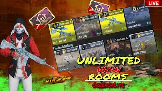 LIVE UNLIMITED WOW CUSTOM ROOMS customroom pubgmobile wow [upl. by Eleinad]