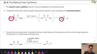 The Malonic Ester Synthesis [upl. by Nahtanaj350]