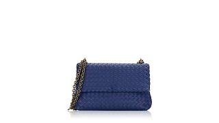 Bottega Veneta Nappa Intrecciato Olimpia Small Shoulder Bag Blue [upl. by Anikahs]