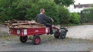 Einachser Köppl und sein Anhänger beim Holztransport Twowheel Tractor and trailer at wood transport [upl. by Adiarf]