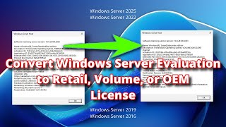 Convert Windows Server Evaluation to Retail Volume or OEM License [upl. by Telrahc649]