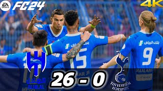 FC24  Ronaldo Messi Neymar Jr amp Haaland  All Stars Together  AlHilal Vs Tottenham  4K60 [upl. by Batty]