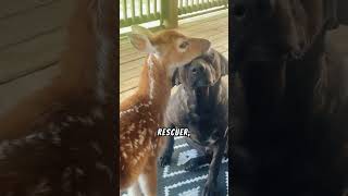 Heartwarming Friendship Deer Thanks Her Rescuer ❤️🐶🦌 animals rescue fawn doglover [upl. by Llenrev]