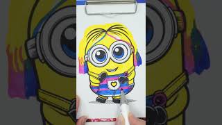 Wednesday Minion vs Enid Minion vs GRU Three markers challenge vs one shorts [upl. by Elrod144]