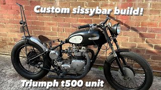 Triumph rat punk hardtail bobber  custom patina sissybar build… [upl. by Saint]