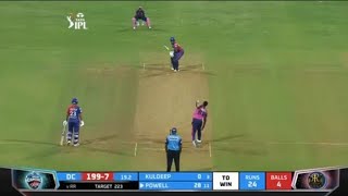 Rovman powell final over outstanding batting highlight 3615 DC vs RR TATA IPL 2022 [upl. by Akerley]