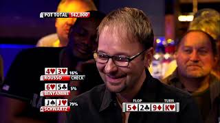 5  Luke Schwartz v David Benyamine  Top 100 Greatest Poker Moments  partypoker [upl. by Stinson]