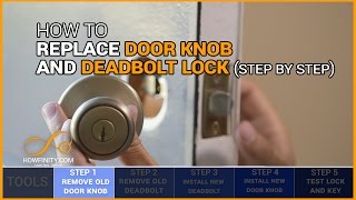 How to Replace a Door Knob and Deadbolt Lock Step By Step [upl. by Mariellen]