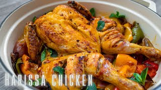 Harissa Chicken Traybake❗  Quick and Easy Chicken Dinner 224 [upl. by Sunda]