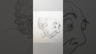 HOW TO DRAW like Honoré Daumier  0069 funnyface drawingtutorial sketch [upl. by Panthia601]