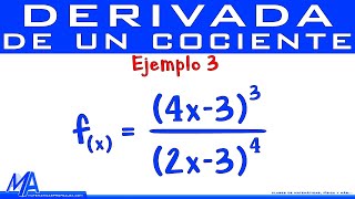 Derivada de un cociente  Ejemplo 3  Regla de la cadena [upl. by Allimak]