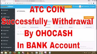 ATC COIN to INR in bank Account by OHOCASH Live withdrawal ATCC [upl. by Aurea151]