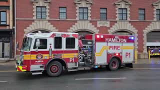 Hamilton Fire Pumper 1 and Engine 1 Responding [upl. by Nguyen]