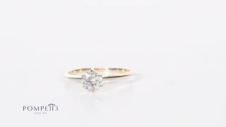 34Ct Solitaire Diamond Engagement Ring in Yellow Gold by Pompeii3 [upl. by Odyssey446]