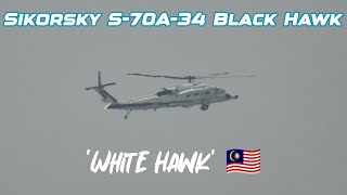 Spotted Sikorsky S70A34 Black Hawk aka White Hawk at Butterworth Air Base  BWHWMKB [upl. by Ilajna327]