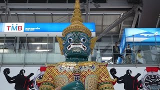 Yaksha Warrior Statue at Airport Bangkok BKK [upl. by Labotsirc]