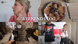 WEEKEND VLOG protein pancake recipe Jay’s surprise for me natural makeup look church  groceries [upl. by Torras231]