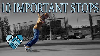 HOW TO STOP ON A SKATEBOARD All Ability Levels Run Outs Power slides Bails Pro Tips Safety 🛹 [upl. by Aihcsrop]