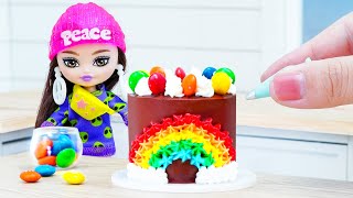 Amazing Rainbow Chocolate Cake Decoration with MampM Simple and Delicious 🍰 Mini Princess Cake [upl. by Acimat]