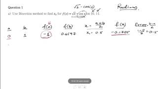 Bisection Method  Example 1  Numerical Computation [upl. by Minica830]