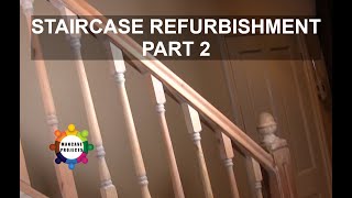 Staircase Refurbishment Part 2  How to strip a painted staircase back to its original wood finish [upl. by Ayotyal]